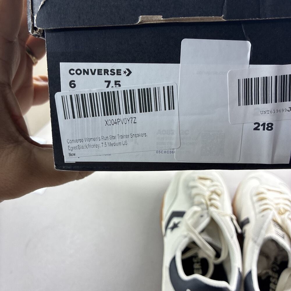 Converse Run Star Trainer Low-Top Egret/Black/Honey Men’s 6 / Women’s 7.5 New - Picture 6 of 6